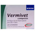 Vermífugo Biovet Vermivet Composto 600mg 4 Comprimidos