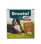 Vermifugo Drontal Plus Sabor Carne Para Cães 35 Kg com 2 Comprimidos Bayer