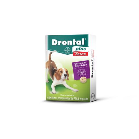 Imagem de Vermífugo Drontal Plus para Cães de 10 kg Sabor Carne 4 Comprimidos