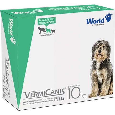 Imagem de Vermífugo de cachorro World Veterinária VermiCanis Plus para Cães de 10 Kg 4 Comprimidos