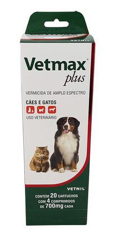 Imagem de Vermífugo Vetmax Plus Vetnil Cães e Gatos Display 20 Cx de 4 comprimidos