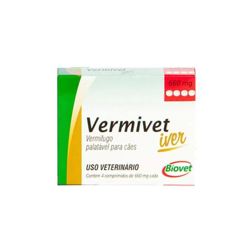 Imagem de Vermivet Iver - Vermífugo Para Cães - Biovet - 4 Comprimidos - 4 Comprimidos