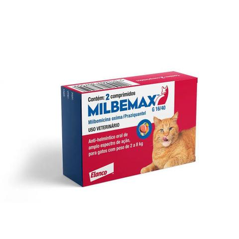 Imagem de Vermífugo Milbemax G para Gatos e 2 a 8Kg 2 Comprimidos