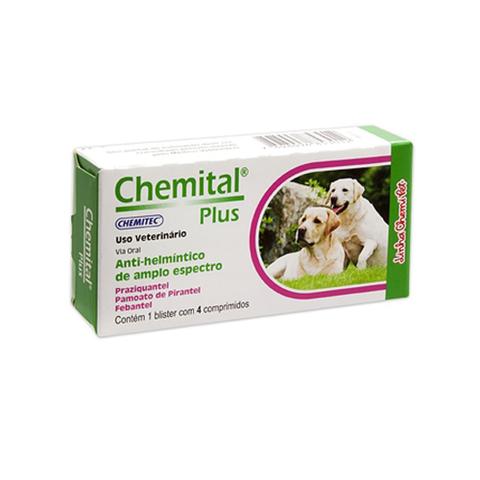 Imagem de Chemital Plus para Cães com 4 comprimidos Chemitec