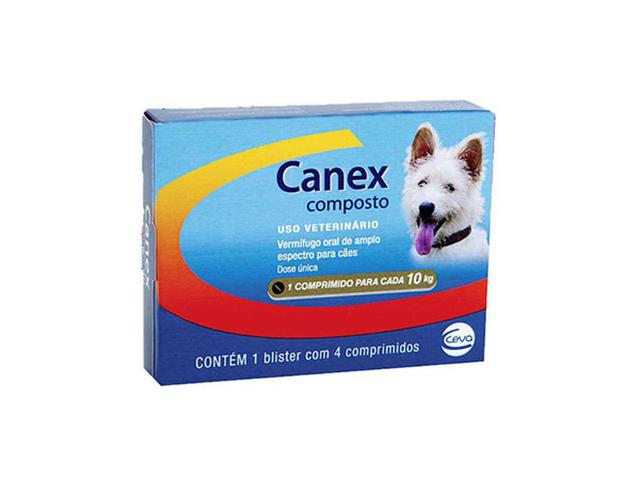 Imagem de Canex Composto Vermifugo Cães Caixa 4 Comprimidos Ceva