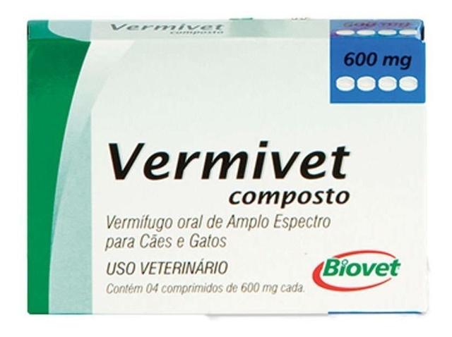 Imagem de Combo 10cx Vermífugo Vermivet Composto 10kg 4 comprimidos Cada - Biovet