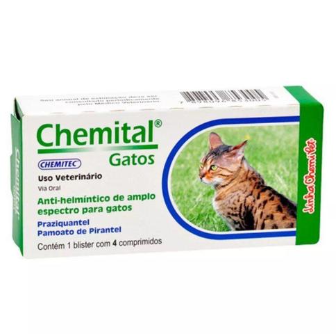 Imagem de Chemital Anti-Helmético de Amplo Espectro Para Gatos - 4 Comprimidos - Chemitec