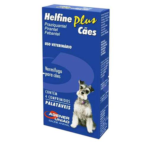 Imagem de Helfine Plus Cães - Vermífugo para Cães à base de Praziquantel, Febantel e Pirantel - Agener (4 comprimidos palatáveis)