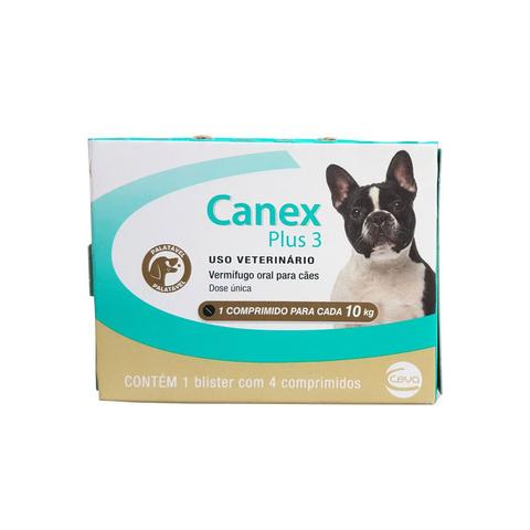 Imagem de Canex Plus 3 Cães 10kg 4 comprimidos Ceva Vermífugo cães