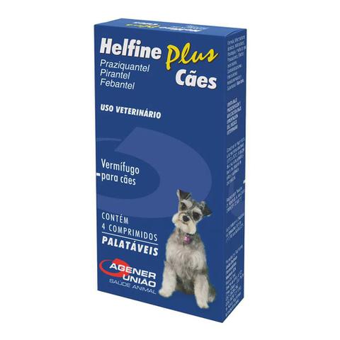 Imagem de Vermífugo Helfine Plus Agener Pet Para Cães 4 Comprimidos