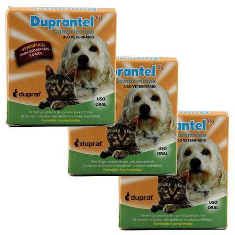 Imagem de Duprantel Vermífugo Cães 10kg 4 Comprimidos Duprat KIT 3 unid