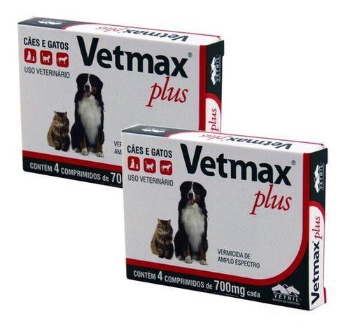 Imagem de Vermífugo Vetmax Cães E Gatos 4 Comprimidos Kit 2cx Vetnil