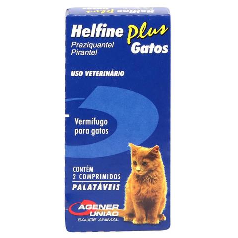 Imagem de Helfine Plus Vermífugo p/ Gatos Agener com 2 Comprimidos