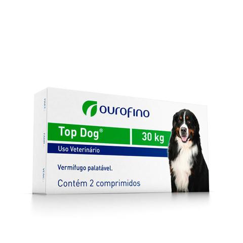 Imagem de Vermífugo Palatável Top Dog 30kg com 2 comprimidos - Ouro Fino