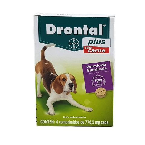 Imagem de Drontal Plus Carne Cães 10kg 4 comprimidos Bayer vermífugo cães