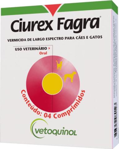 Imagem de Vermicida Ciurex Fagra Cães e Gatos com 4 comprimidos - Vetoquinol