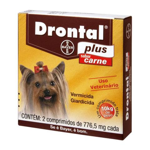 Imagem de Drontal Plus para Cães de 10 kg Sabor Carne - 4 comprimidos,