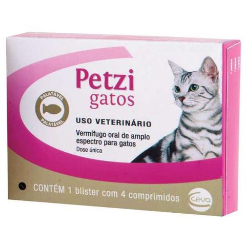 Imagem de Vermifugo Ceva Petzi Gatos 600 mg - 4 Comprimidos