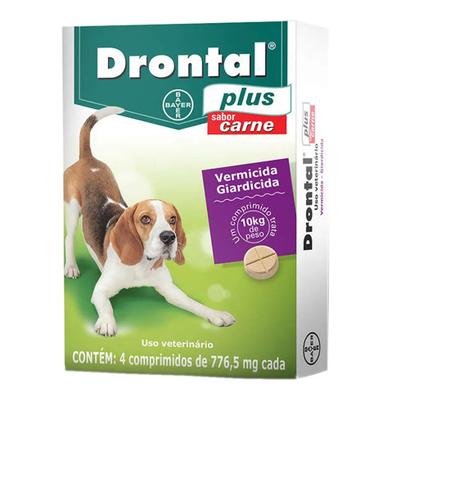 Imagem de Drontal Plus Vermífugo para cães 10 kg 4 comprimidos