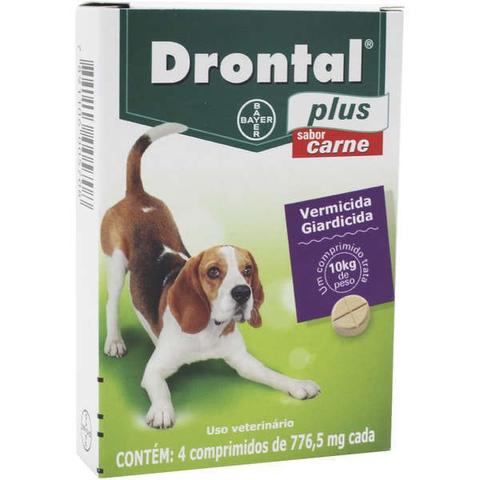Imagem de Drontal Plus Bayer Vermífugo Sabor Carne para Cães até 10 Kg - 4 Comprimidos