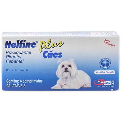 Imagem de Helfine Plus Cães 4 Comprimidos Vermicida Giardicida Agener Pet