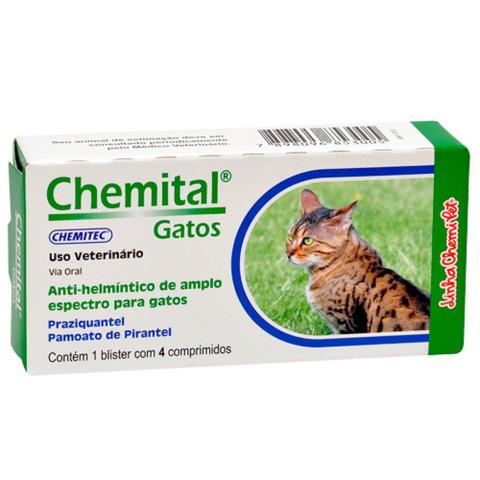 Imagem de Chemital gatos com 04 comprimidos
