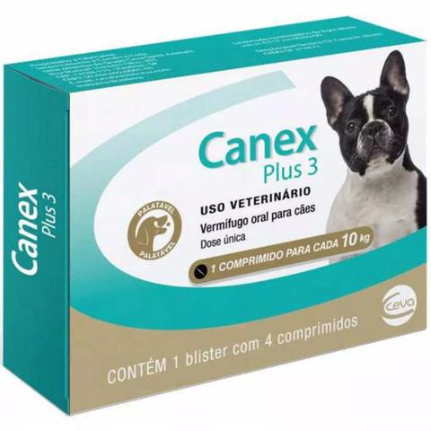 Imagem de Vermífugo Ceva Canex Plus 3 para Cães 4 Comprimidos
