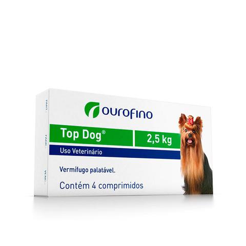 Imagem de Vermífugo Palatável Top Dog 2,5kg com 4 comprimidos - Ouro Fino
