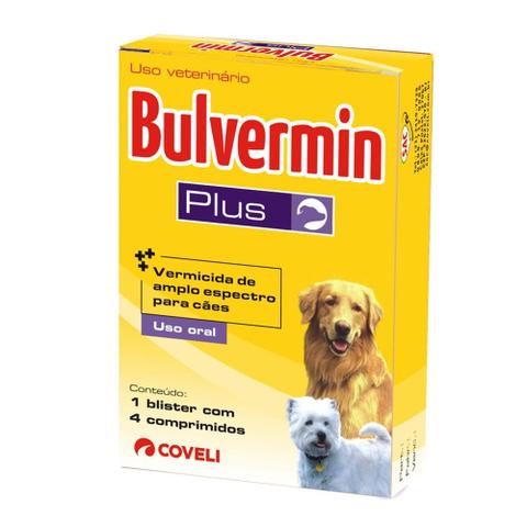 Imagem de Vermífugo Coveli Bulvermim Plus 4 Comprimidos para Cães