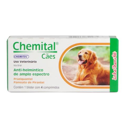 Imagem de Vermífugos Chemital Cães Chemitec c/ 4 Comprimidos