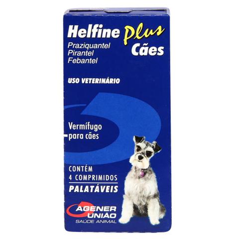 Imagem de Vermífugo Helfine Plus Cães Agener c/ 4 Comprimidos