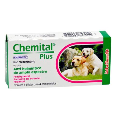 Imagem de Chemital Plus Vermífugo para cães 4 comprimidos