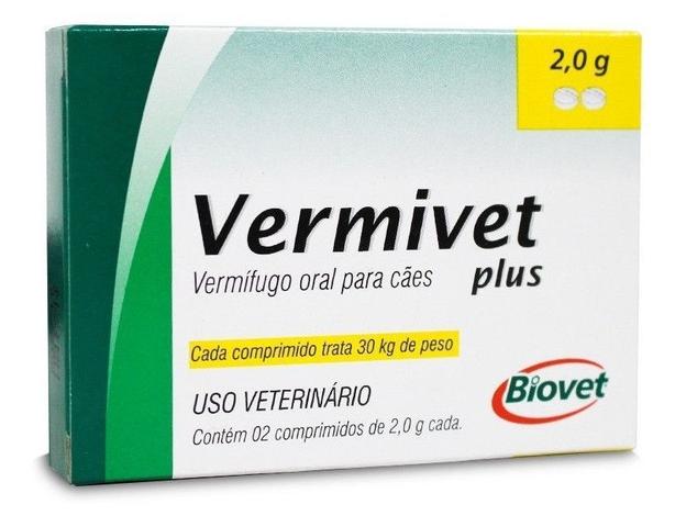 Imagem de Vermífugo Vermivet Plus - Biovet 2g Com 2 Comprimidos
