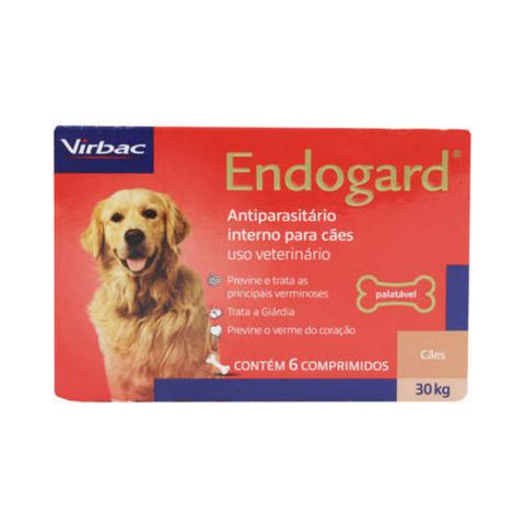 Imagem de Endogard Vermifugo Cães 30 Kg Caixa 6 Comprimidos Virbac