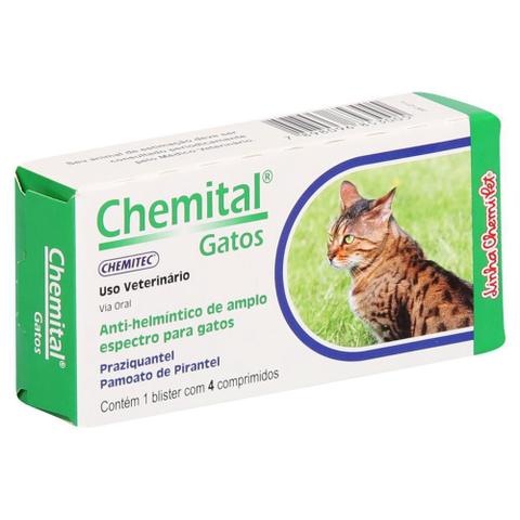 Imagem de Vermífugo Chemital Chemitec para Gatos c/ 4 Comprimidos
