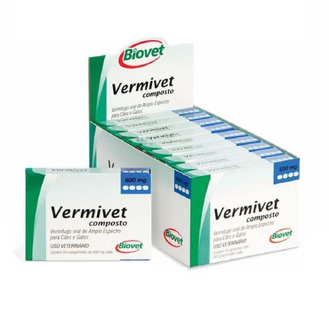 Imagem de Combo 10cx Vermífugo Vermivet Composto 10kg 4 comprimidos Cada - Biovet