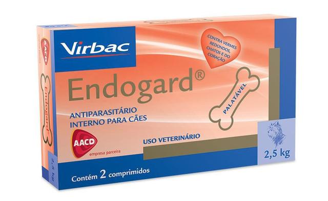 Imagem de Vermífugo Virbac Endogard para Cães até 2,5 Kg - 6 comprimidos
