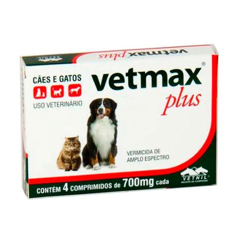Imagem de Vermifugo Vetmax Plus Caes E Gatos Vetnil C/4 Comprimidos