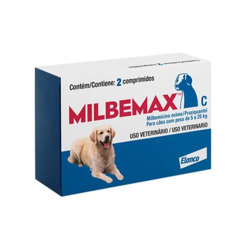 Imagem de Vermífugo Milbemax C para Cães de 5Kg a 25Kg 2 Comprimidos