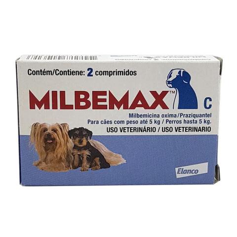 Imagem de Milbemax Vermífugo Cães Até 5kg 2 Comprimidos Elanco