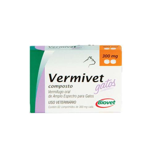 Imagem de Vermivet 300 mg - Vermífugo Para Gatos - 2 Comprimidos