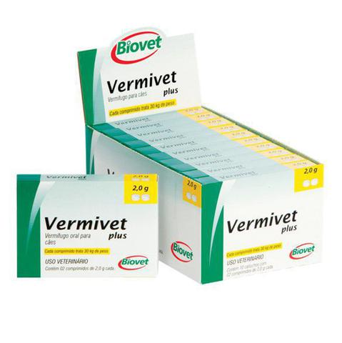 Imagem de Vermífugo Oral Para Cães Vermivet Plus 2,0 Mg 2 Comprimidos - Biovet