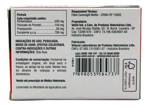 Imagem de Vermífugo Vetmax Cães E Gatos 4 Comprimidos Kit 2cx Vetnil